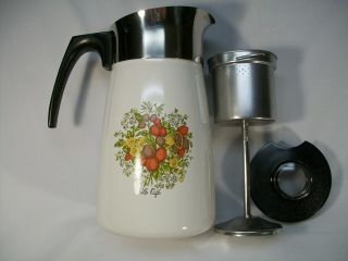 VINTAGE CORNING WARE P - 149 SPICE OF LIFE 10 CUP RANGE TOP COFFEE POT 3