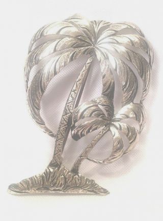 Vintage Danecraft Reg U.  S.  Pat.  Off.  Solid Sterling Silver Palm Trees Pin Brooch