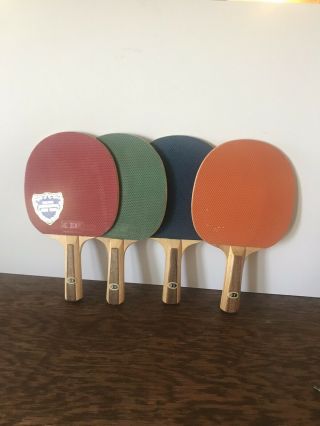 Vintage Durham Industries Ping Pong Paddle Set Of 4