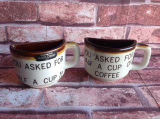 Retro Coffee Mugs You Asked For Half A Cup Of Coffee Vintage Souvenir Set Cups