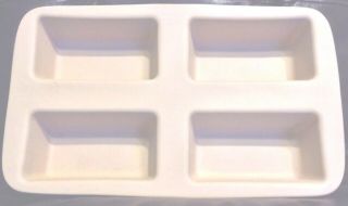The Pampered Chef Vintage Stoneware 4 Square Mini Loaf Pan