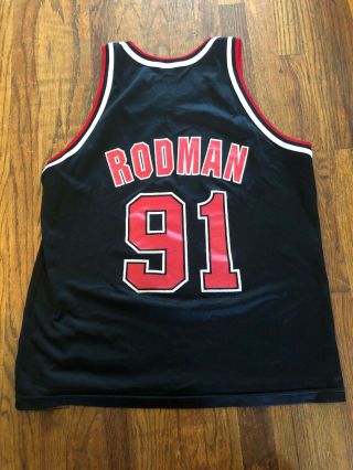 Vintage Dennis Rodman Chicago Bulls Champion Jersey Size 48 Nba Basketball