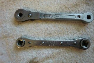 Vintage Bonney Rf45 & Robinair No.  10696 Refrigeration Ratcheting Wrenches,  Usa