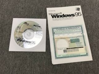 Microsoft Windows 95 Operating System Cd Disc With Product Id Key