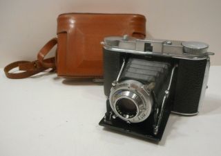 Vintage Ansco Titan Folding 120 Film Bellows Camera With Case