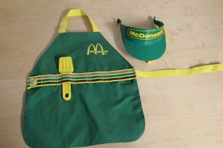 Vtg.  Mcdonalds Fisher Price Kids Play Outfit Green Apron Headset Drive Thru 80 