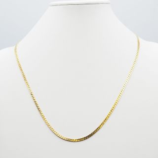 Vintage Designer Signed Monet 24 " Gold Tone Herringbone Fashion Necklace