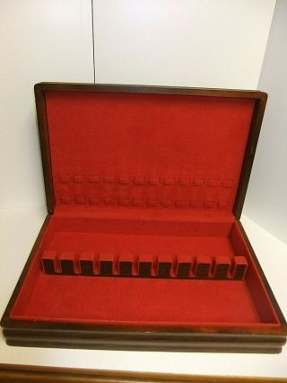 Vintage Silver Flatware Storage Chest/box: Red Lining Holds 12 Place Settings