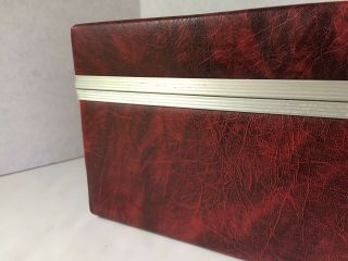 Vintage Red Brown Faux Leather 8 Track Carrying Case Holds 24 Tapes 2