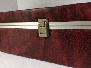 Vintage Red Brown Faux Leather 8 Track Carrying Case Holds 24 Tapes 3