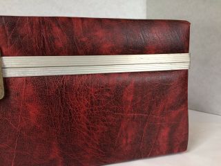 Vintage Red Brown Faux Leather 8 Track Carrying Case Holds 24 Tapes 4