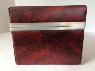 Vintage Red Brown Faux Leather 8 Track Carrying Case Holds 24 Tapes 5