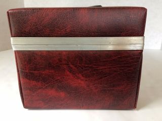 Vintage Red Brown Faux Leather 8 Track Carrying Case Holds 24 Tapes 6