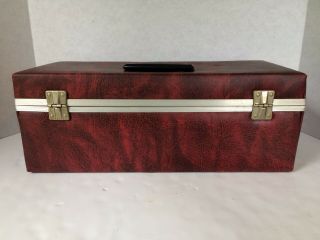 Vintage Red Brown Faux Leather 8 Track Carrying Case Holds 24 Tapes 7
