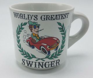 Vintage 70s Swingers Coffee Mug World 