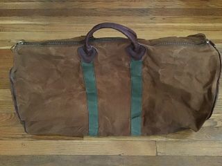 Vintage Ll Bean Canvas And Leather Duffel Bag