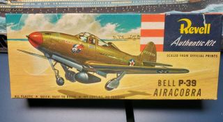 Vintage 1955 Revell Bell P - 39 Airacobra Model Kit Box Instructions Decals Only