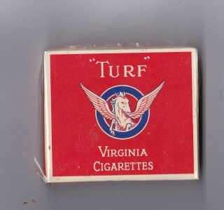 Vintage Turf Virginia 20 Cork Tipped C.  I.  G.  A.  R.  E.  T.  T.  E Packet.