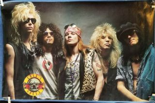 Guns N Roses Vintage Group Poster,  Lineup,  Many Imperfections.