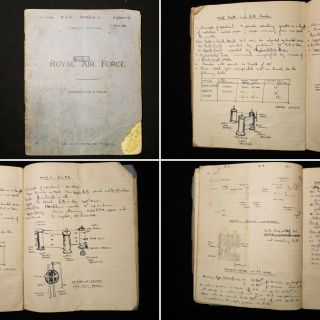 Ww2 Hand Written Notebook On Torpedos R.  A.  F Manuscript Illustrated War