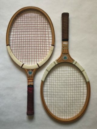 Swing - Tip Vintage Wooden Racket Racquet Racquetball Tennis - Set Of 2