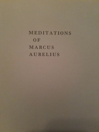 VINTAGE Meditations of Marcus Aurelius The GEORGE MACY COMPANIES INC.  1956 3
