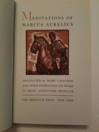 VINTAGE Meditations of Marcus Aurelius The GEORGE MACY COMPANIES INC.  1956 4