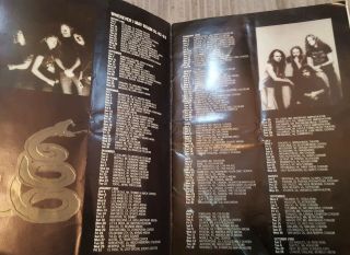 Metallica Official Vintage Tour Programme 1991 Funny Hate Quotes By Axl Rose Etc