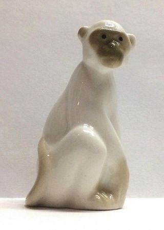 Vintage Ussr White Monkey Porcelain Figurine Lomonosov Lfz 猴子
