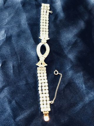 Vintage Sarah Cov Sac Night Clear Rhinestone Bracelet Stunning
