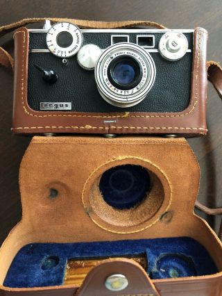 Vintage 35mm Argus Rangefinder Camera C3 Brick 3.  5 Cintar With Case