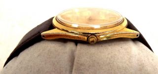 Vintage PULSAR Gold Tone Cased,  Leather Band QUARTZ Wrist Watch - B42 3