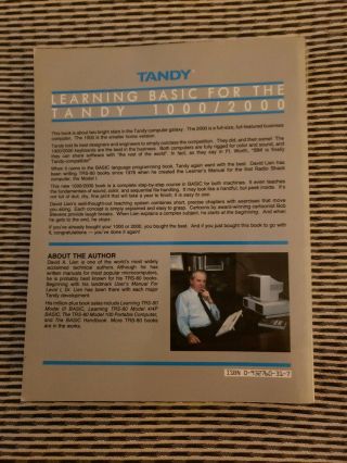 Tandy Learning Basic For the Tandy 1000 2000 Computer Radio Shack Book 1985 2