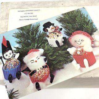 Vintage Christmas Craft Kit Santa Treat Candy Holder Fad Of The Month Styrofoam
