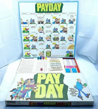 Vintage Pay Day Game 1975 Parker Brothers Boardgame Blue Gameboard