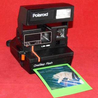 Polaroid 600 One Step Flash Instant Film Camera Red Stripe,  Great