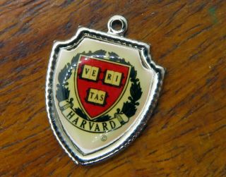 Vintage Silver Harvard University Crest Massachusetts Travel Shield Charm E23