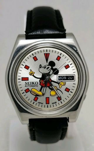 Vintage Seiko Mickey Mouse Cartoon Character Automatic Movement No.  6119 Watch