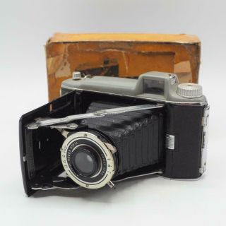 Vintage Kodak Tourist Folding Camera With Flash Kodak Shooter Kodet Lens W/ Box