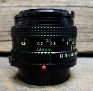 Vintage Canon FD 50mm 1:1.  8 F/1.  8 SLR 35mm Camera Lens in 3