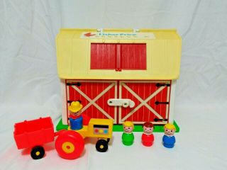 Vintage Fisher Price Little People Farm Barn And Accessories 915 1986