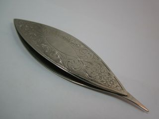 Vintage Gersilver Fancy Victorian Engraving Tatting Shuttle From Mom 
