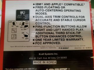 Kraft KC3 Computer Joystick for Apple & IBM Compatible Computers 3
