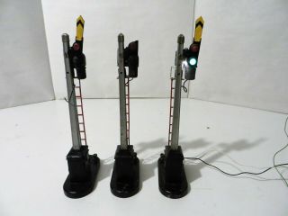 Vintage Lionel 3 Automatic Semaphore Signals No.  153 - 3 With Ladders; O Gauge