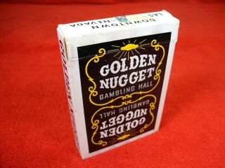 Vintage Golden Nugget Black Deck Gambling Hall Playing Cards Las Vegas Nv Casino