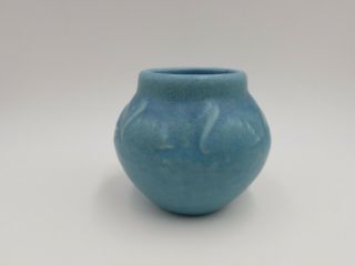 Vintage Rookwood Pottery Arts & Crafts Squat Vase Blue Glaze