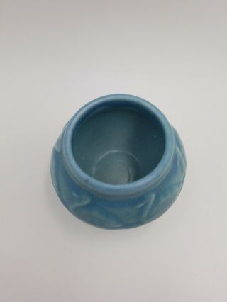Vintage Rookwood Pottery Arts & Crafts Squat Vase Blue Glaze 4