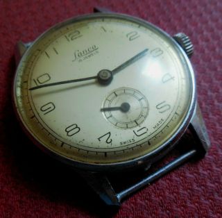 Vintage 1950s Lanco 15 Jewels Swiss Watch Running Wristwatch