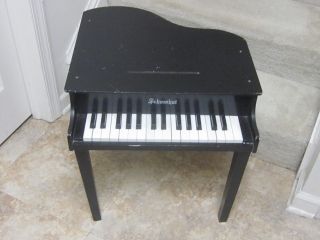 Vintage Shoenhut Toy Baby Grand Piano - 2 & 1/2 Octaves,  Black,  Shape,
