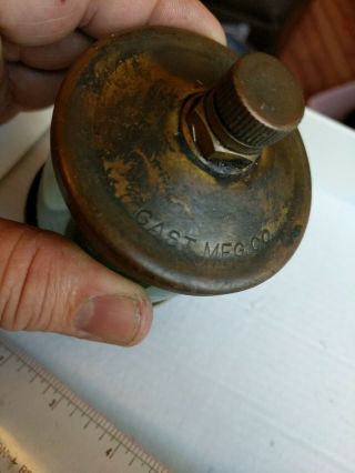 Vintage Gast Mfg.  Co.  Brass Oiler Lubricator Hit Miss Engine Oiler motor oil 2